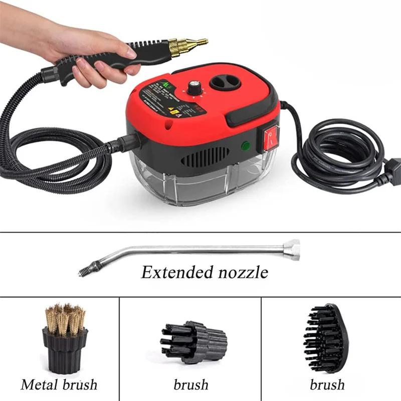 

Пароочиститель 2500 Вт Пароочиститель высокого давления Ручной высокотемпературный пароочиститель для очистки кухни и ванной комнаты EU Plug красный