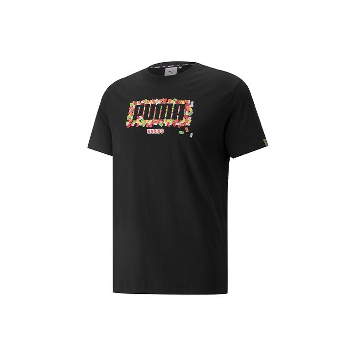 Puma X Haribo Gummy Bears Graphic Round Neck Short Sleeve T-Shirt Unisex Tops Black 532794-01