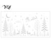 Modern Window Decorations for Family 4PCS Christmas Static Stickers, White Silhouette Removable PVC Decals, Easy Apply Glass Stickers Patio Waterproof