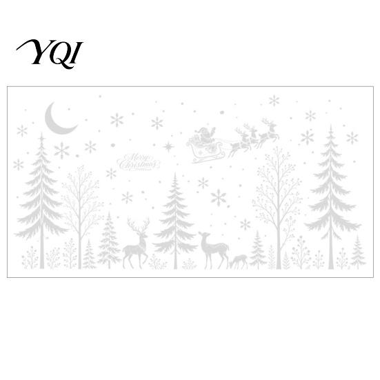 Modern Window Decorations for Family 4PCS Christmas Static Stickers, White Silhouette Removable PVC Decals, Easy Apply Glass Stickers Patio Waterproof