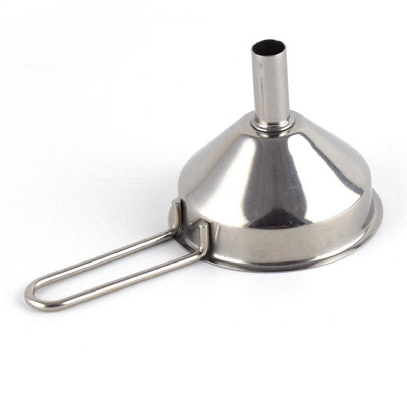 Stainless Steel Mini Funnel for Cooking Oil Hangable Food-Grade Oil Filling Funnel Liquid Seasoning Dispensing Tool with Handle