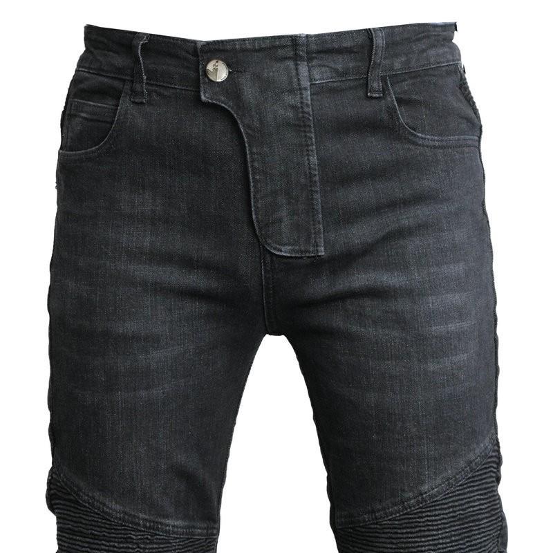 Mens Motorcycle Riding Pants Vintage Washed Denim Style Stretch Protective Biker Trousers Fall Season