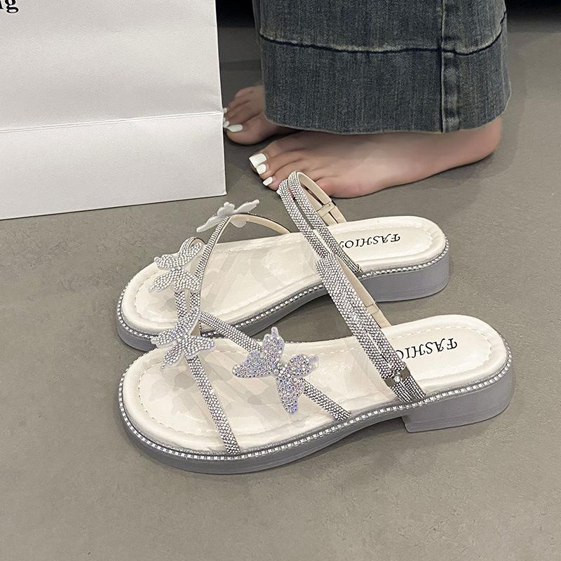 Sandals Women's Summer New Temperament with Skirt Slippers Women's Beach Shoes