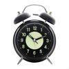 62KD Twin Bells Bedroom Alarm Clock Large Green Glowing Dials Nightlight Feature Loud Wake Up Sound Desk Clock for Student