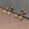 Fashionable Double-sided Star-shaped Earrings Shiny Studded Rhinestones Pendant Earrings Star Eardrop Gifts