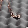 Necklace Hollow Love Letter Rhinestone Titanium Steel Rose Gold Short Summer Accessories