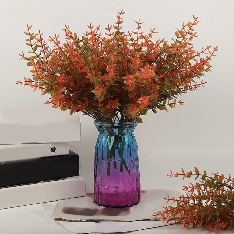 12Pcs Faux Eucalyptuses Leaves Stems for Home Decoration and Florals Arrangements Desk Centerpieces Party Supplies