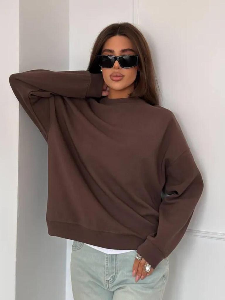 2025 A/W Stylish Thick Round Neck Sweatshirt, Versatile Commuter Lazy Style with Personalized Design