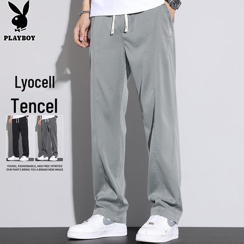 PLAYBOY Men s Tencel Blend Casual Straight-Leg Trousers XL