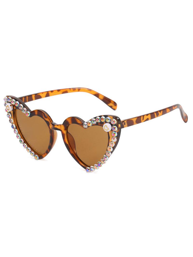 2026 Rhinestone Heart Sunglasses Women UV Crystal Trim Retro Cat Eye Party Festival Shades KJ266