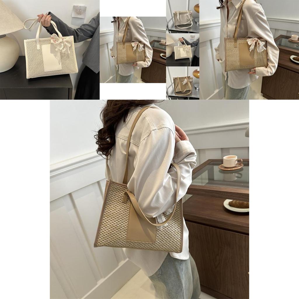 Fashionable Spring Large Tote Bag For Women With Unique Scarf And Soft Texture