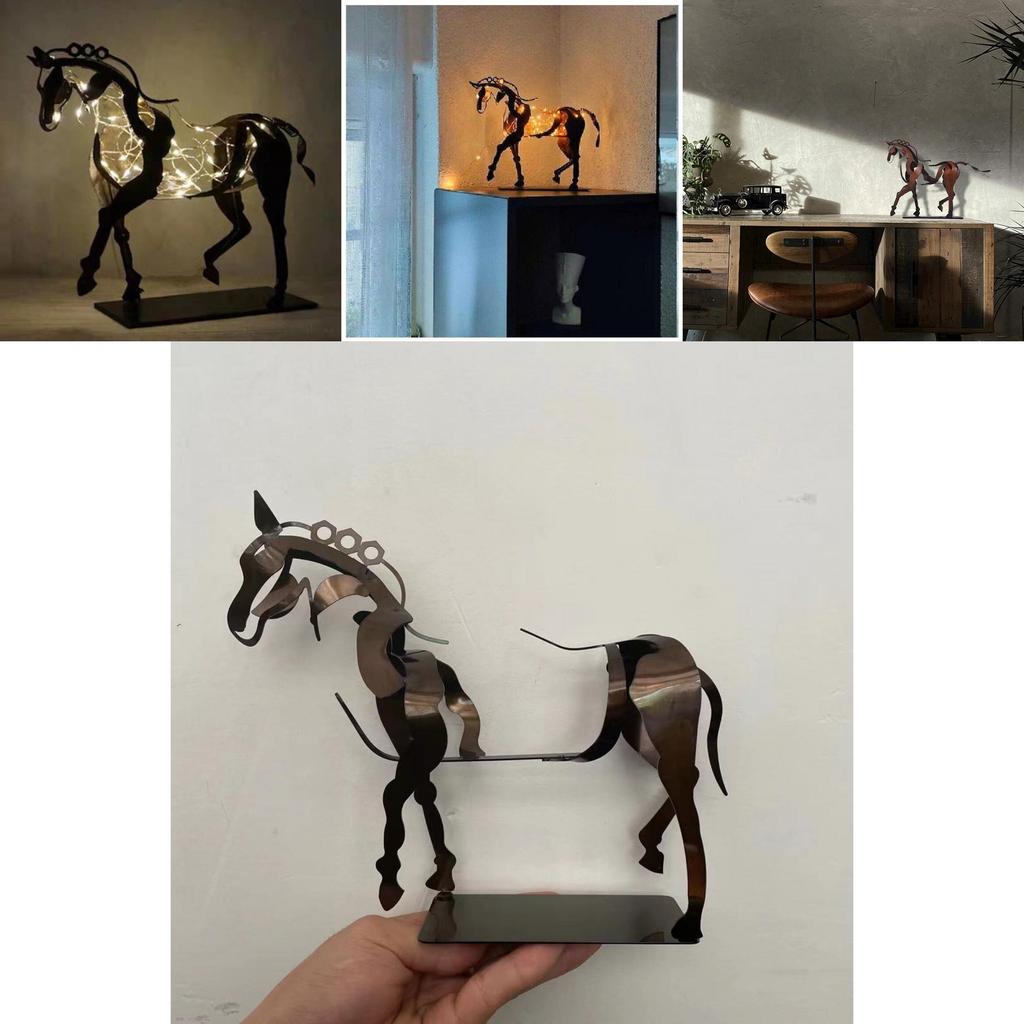 Adonis Horse Metal Sculpture With Lighting For Home Decor And Gift Giving