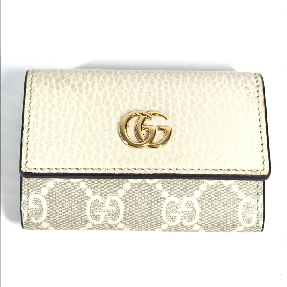 GUCCI 456118 logo GG 6 Key Case Key 6P Key Case PVC/Leather Beige