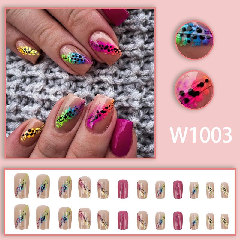 Spring/Summer Multicolor Gradient False Nails – Unique High-End Dopamine Style