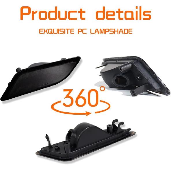 Smoked Lens for 2012 2013 2014 Mercedes Benz Pre-LCI W204 LCI C250 C300 C350 C63 AMG Coupe Base Sedan 4-Door OEM Front side marker lamp housings