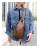 Men's Korean Style Multifunctional Crossbody Chest Bag - Fashionable Soft Leather Small Backpack Trend.