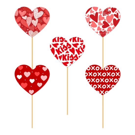 15Pcs Heart Vase Floral Insert Set Valentine's Day Romantic Table Decor for Centerpiece Party Wedding Decoration