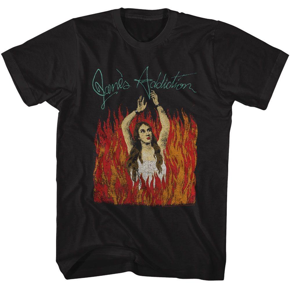 Janes Addiction Burning Girl W Logo Black Music Shirt