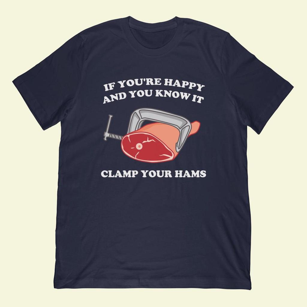 Happy Ham Clamping T-Shirt | Food Pun Shirt Gift