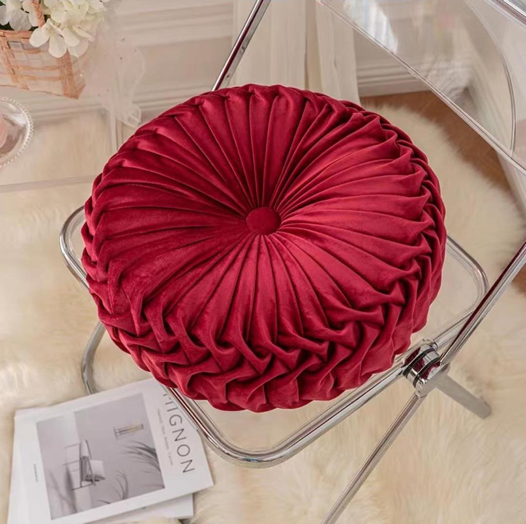 Nordic Pumpkin Pleated Round Throw Pillow Cushion for Sofa & Living Room