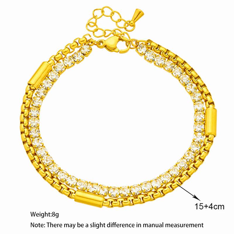 foxanry Pulsera de circón de acero inoxidable 316L para mujer, accesorios creativos de joyería para fiesta Punk Hip Hop, regalos