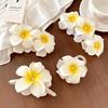 Plumeria Flower Hair Clips & Hair Ties Set, Cute Frangipani Hair Accessories for Women, Boho Beach Hair Decor for Vacation and D