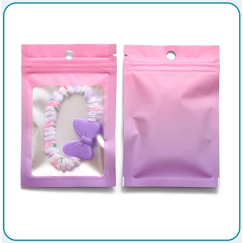 

Gradient Macaron Color Self-Sealing Matte Aluminum Foil Bag for Jewelry and Badges