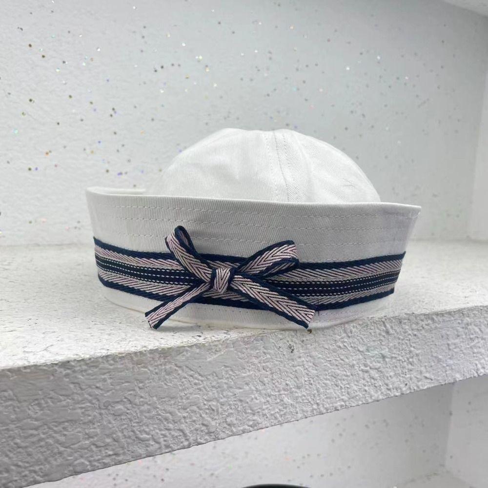 Spice Girl Women's Navy Hat Flip Brim Y2k Berets Cute Bow Sailor Caps  Streetwear