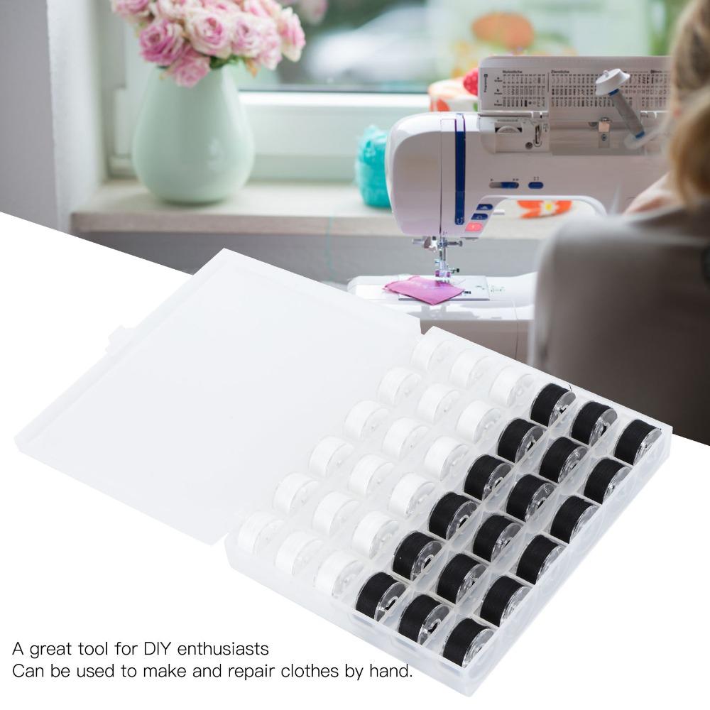 36pcs Transparent Bobbins Box Set Size A Plastic Bobbin Case Sewing Threads Set For Sewing Machines