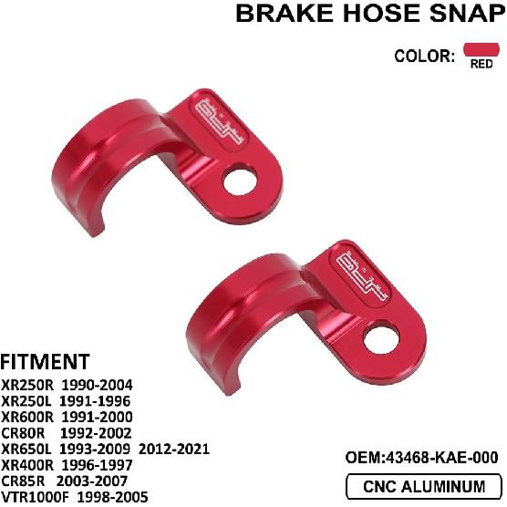 

JFG RACING Motorcycle Hose Snap Front & Rear Brake Line Clamp for XR250R 1990-2004, XR250L 1991-1996, CR80R 1992-2002, XR650L 1993-2009/2012-2025,