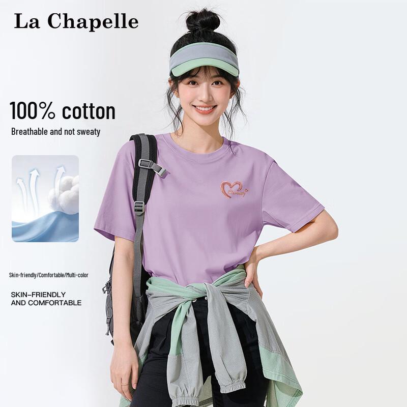 La Chapelle Women s Cotton Pink Graffiti T-Shirt L