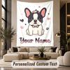 Dog (153) Theme Wall Tapestry Customized With Name Text Personalized Hanging Tapestry For Bedroom Living Room Decor