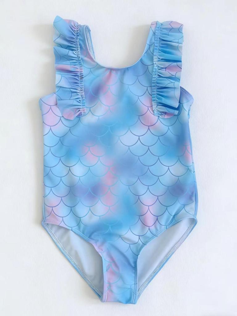 Stylový jednodílný plavecký úbor pro batolata: Roztomilý krajkový a potištěný design