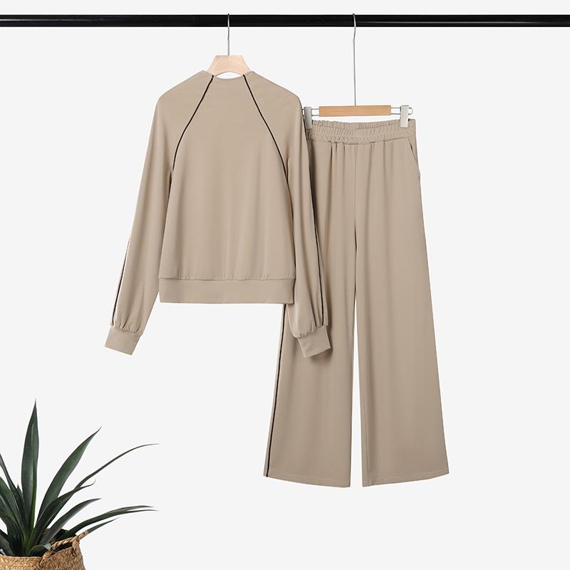 ZANZEA Bluză și pantaloni cu mânecă lungă pentru femei Seturi de costume casual din două piese