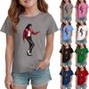 Kinder Print Rundhals Kurzarm Freizeit T-Shirt
