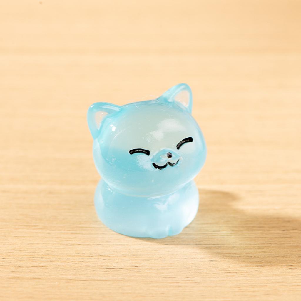 Miniature Resin Ornaments, Cute Cartoon Glow-in-the-dark Animal Figurines, Desktop Car Creative Decorations And Accessories