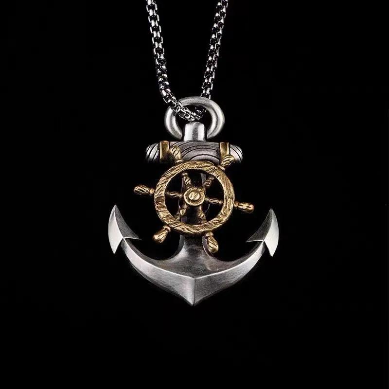 Classic Popular Anchor Trident Pendant Necklace for Men and Women Hip-Hop Rock Trend Nordic Jewelry