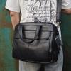 Genuine Leather Mens Business Briefcase Messenger Bag 15.6 Inch Laptop Vintage Style Shoulder Handbag