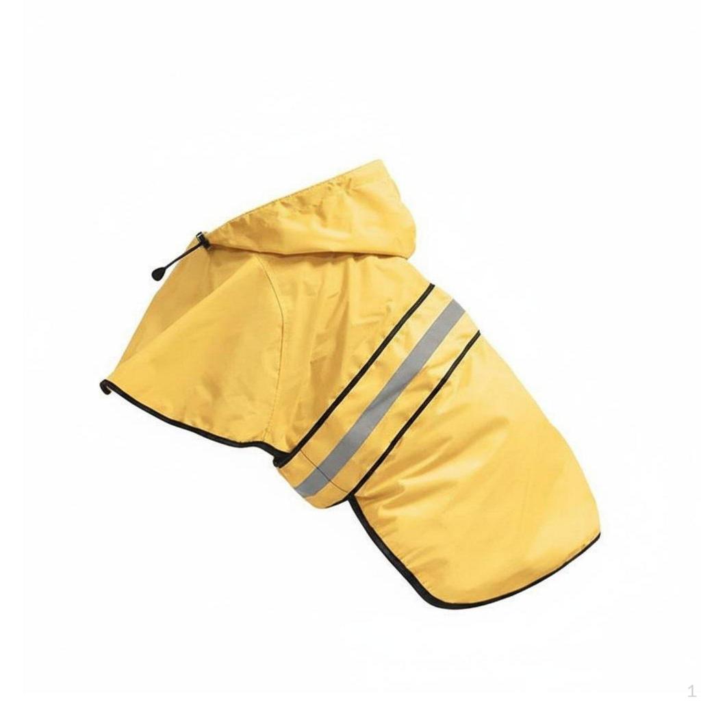 Dog Raincoat Leash Hole Design Hooded Rain Jacket Easy To Clean Reflective Pet Slicker for Rainy