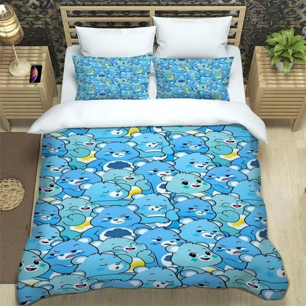 Exquisite 3D Care Bears Wallpaper Cartoon Printing Bedding Set Duvet Cover Comforter Bed Adult Youth Girl Boy Gift