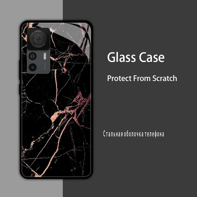 Cover in Vetro Temperato per Xiaomi 12T 12S 12X Custodia Rigida Posteriore per Telefono per Xiaomi 11T 10T 12T Pro 11 12 Lite Gusci Protettivi
