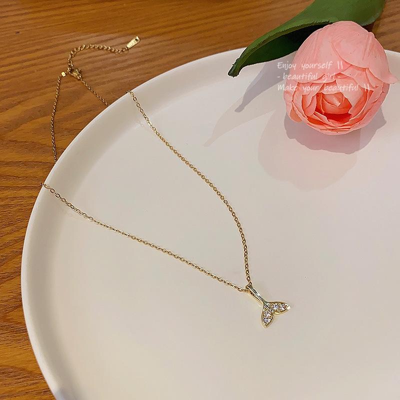 Titanium Steel Fishtail Necklace - Trendy, All-Match, Elegant Clavicle Chain for Women