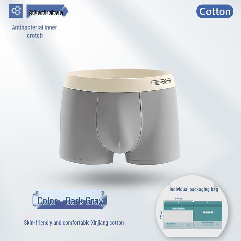 Men's 7A Antibacterial Pure Cotton Boxer Briefs - Breathable Sports Underwear for Teens and Adults