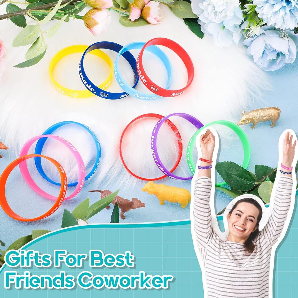 Sasylvia 50 Pcs Employee Appreciation Gifts Silicone Bracelets Motivational Quote Pirational Rubber Wristband Thank You Gift for Coworker Office