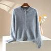 Women's Soft Cable Knit Wool Cardigan - Round Neck, Long Sleeve, Thick & Loose Fit, Perfect for Autumn & Winter