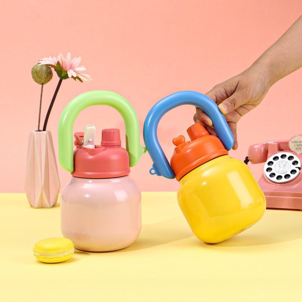Leak-proof Thermal Cup 650ml Student Straw Cup Cute Vacuum Flask