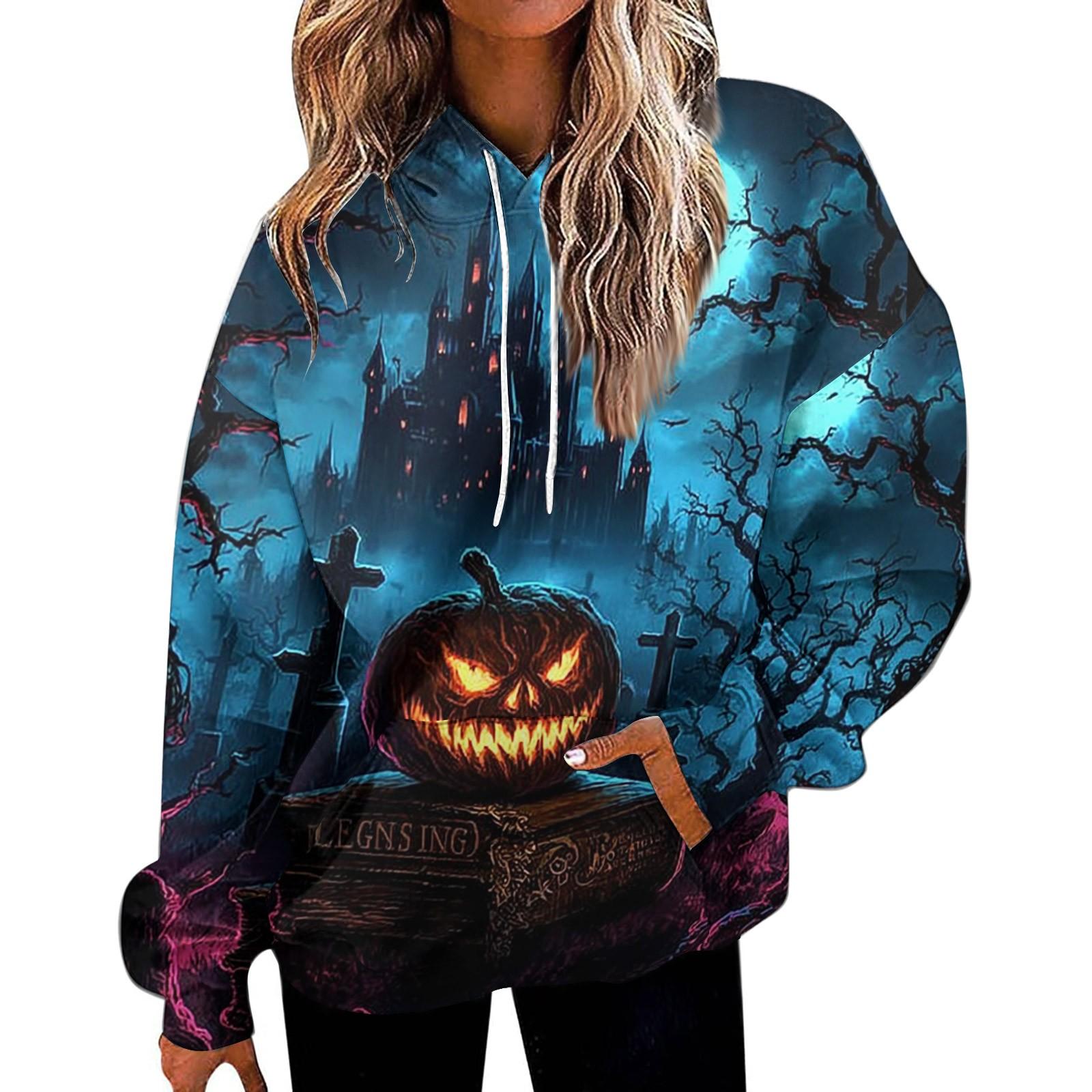 

Женская модная толстовка с принтом, повседневная толстовка с капюшоном и карманами S