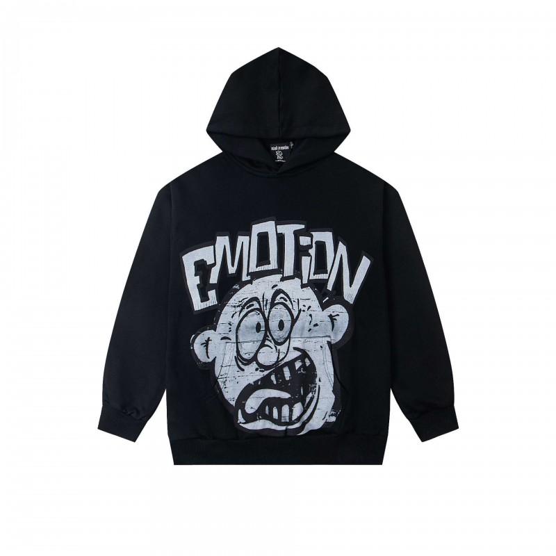 Mens Oversized Cotton Hoodie Streetwear Hip Hop Graphic Print Loose Fit Pullover Sweatshirt Fall