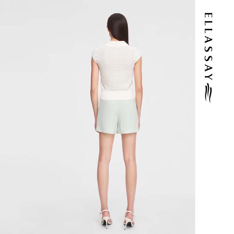 ELLASSAY Women's Elegant Polo Knit Top