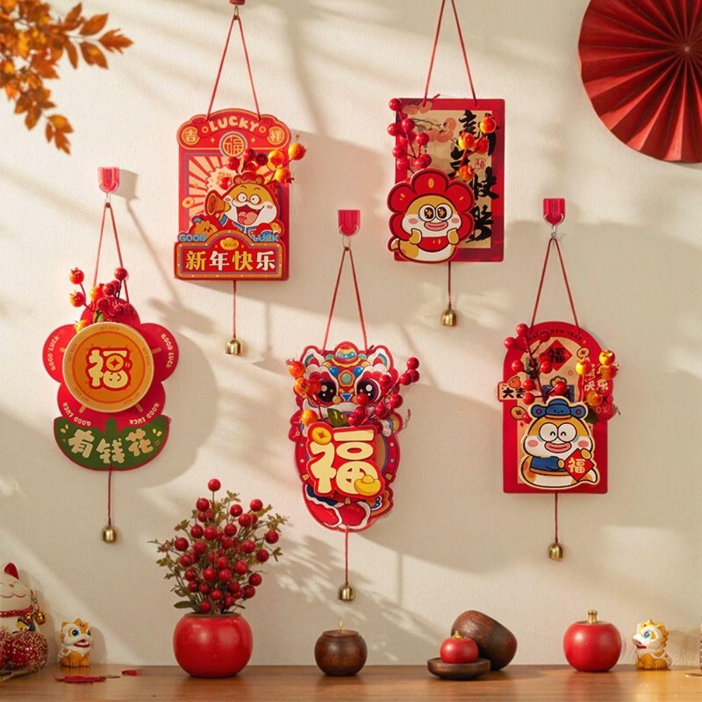 Cartoon 2025 New Year Lucky Pendant Fu Character Hanging Ornament  Living Room Decoration